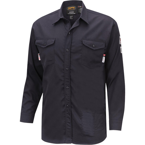 7742 FR-Tech&reg; Flame-Resistant Safety Shirt, Small, Navy Blue Nuna Depot Inc.