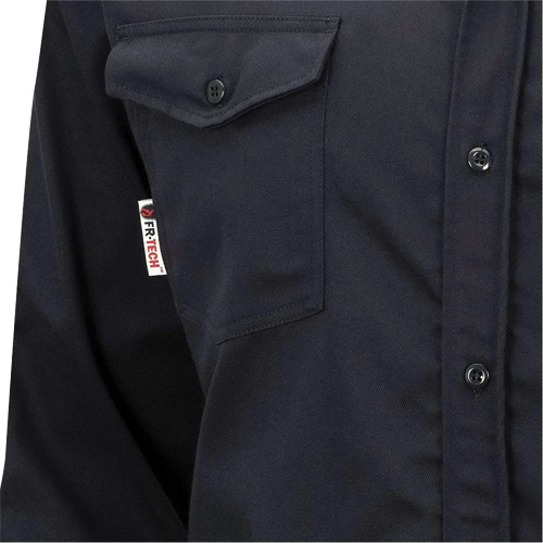 7742 FR-Tech&reg; Flame-Resistant Safety Shirt, Small, Navy Blue Nuna Depot Inc.