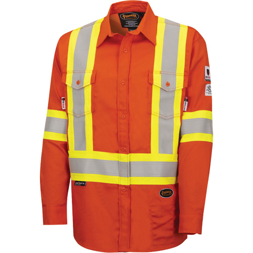 7743 FR-Tech&reg; Flame-Resistant Safety Shirt, Small, High Visibility Orange Nuna Depot Inc.
