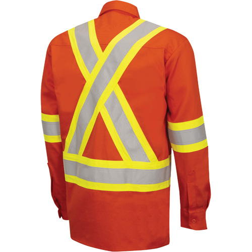 7743 FR-Tech&reg; Flame-Resistant Safety Shirt, Small, High Visibility Orange Nuna Depot Inc.