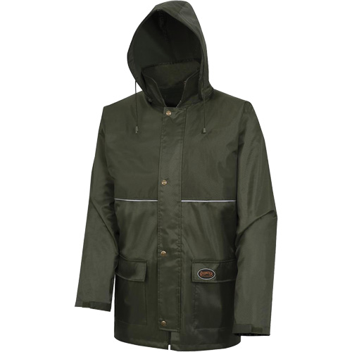 D8120J Manteau &agrave; capuchon ind&eacute;chirable Nailhead pour planteur d'arbres, Polyester/PVC, T-petit, Vert Nuna Depot Inc.