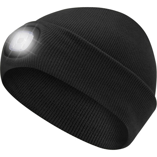 5678 Tuque en tricot avec lampe frontale &agrave; DEL, Doublure en Molleton, Taille unique, Noir Nuna Depot Inc.