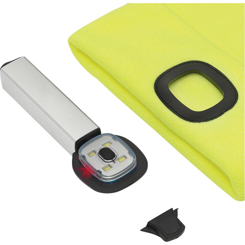 5676 Knit Toque with LED Headlight, Fleece Lining, One Size, High Visibility Yellow Nuna Depot Inc.