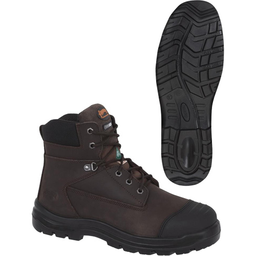 1026 Bottes de travail 6" marron, Cuir, Embout Acier, Taille 10 Nuna Depot Inc.