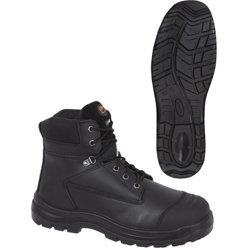 1025 Bottes de travail 6" noires, Cuir, Embout Acier, Taille 10 Nuna Depot Inc.