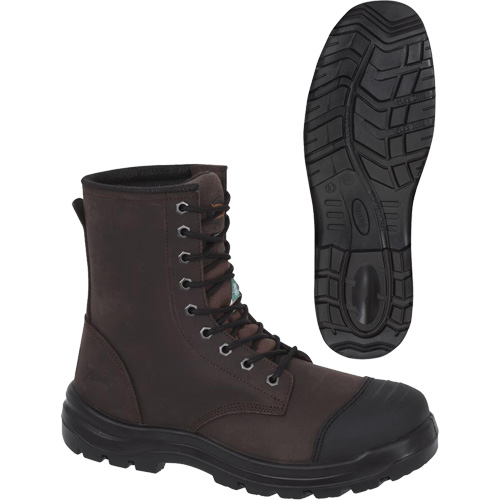 1028 Bottes de travail 8" marron, Cuir, Embout Acier, Taille 10 Nuna Depot Inc.