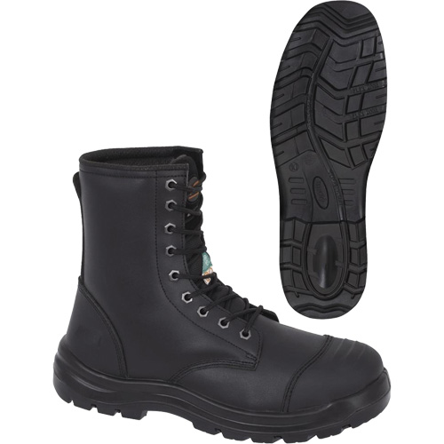 1027 Bottes de travail 8" noires, Cuir, Embout Acier, Taille 10 Nuna Depot Inc.