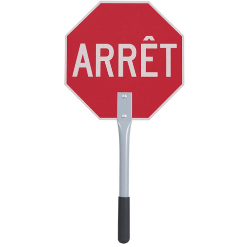 Panneau darr&ecirc;t/ralentissement de circulation – français, Coroplastique Nuna Depot Inc.