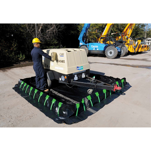 Ultra-Containment Berm&reg;, 1496 US gal. Capacity, 10' W x 20' L x 12" H, Stake Wall Nuna Depot Inc.