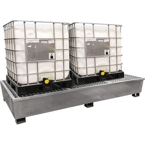 Ultra-Twin IBC Spill Pallet en acier, Capacit&eacute; de d&eacute;versement 370 gal. US, 103,8" x 26,8" x 51,1" Nuna Depot Inc.