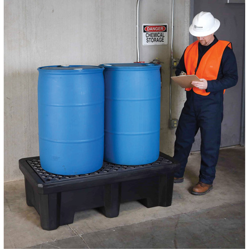 Ultra-Spill Pallet mod&egrave;le &eacute;conomique, 2 barils, Capacit&eacute; de d&eacute;versement 66 gal. US, 53" x 29" x 16,5" Nuna Depot Inc.