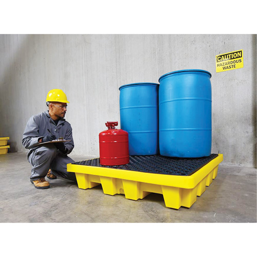 4-Drum Nestable Ultra-Spill Pallet&reg;, 66 US gal. Spill Capacity, 51" x 51" x 10" Nuna Depot Inc.