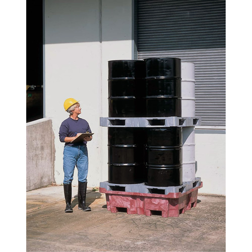 4-Drum Ultra-Spill King&reg; Flat Deck Spill Pallet, 85 US gal. Spill Capacity, 51" x 51" x 17.5" Nuna Depot Inc.