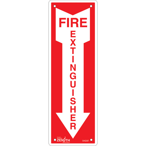 "Fire Extinguisher" Sign, 12" x 4", Aluminum, English with Pictogram Nuna Depot Inc.