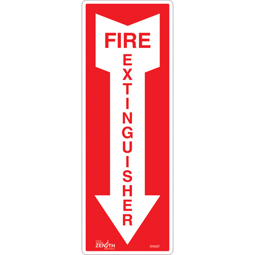 Enseigne Fire Extinguisher, 5" x 14", Vinyle, Anglais avec pictogramme Nuna Depot Inc.