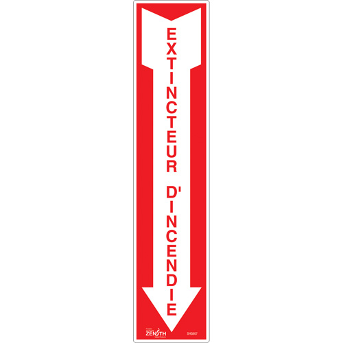 Enseigne  Extincteur d'incendie , 4" x 18", Vinyle, Français avec pictogramme Nuna Depot Inc.