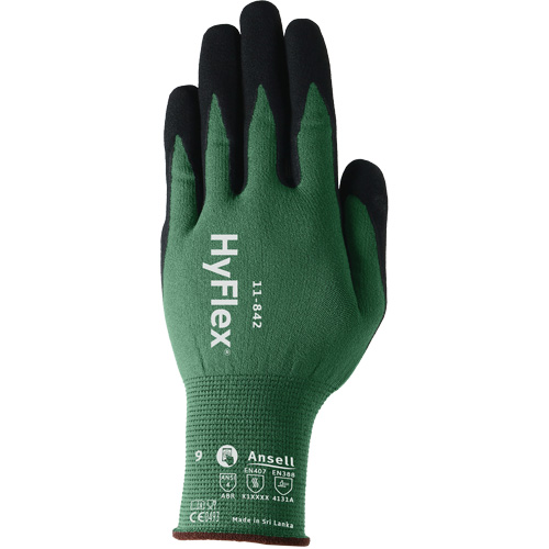 Gants polyvalents &eacute;coresponsables HyFlex 11-842, 5, R&ecirc;vetement Mousse de nitrile, Calibre 15, Enveloppe en Nylon Nuna Depot Inc.