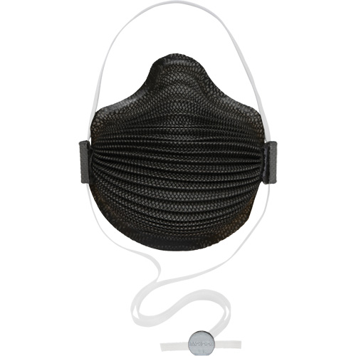 Masques jetables AirWave s&eacute;rie M noirs avec SmartStrap et embout nasal, N95, Certifi&eacute; NIOSH, Moyen/grand Nuna Depot Inc.