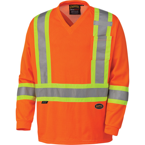 6984 Traffic Micro Mesh Long-Sleeved Safety Shirt, Small, High Visibility Orange Nuna Depot Inc.
