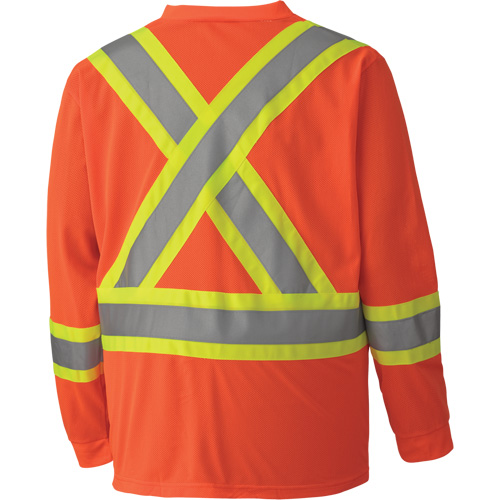 6984 Traffic Micro Mesh Long-Sleeved Safety Shirt, Small, High Visibility Orange Nuna Depot Inc.