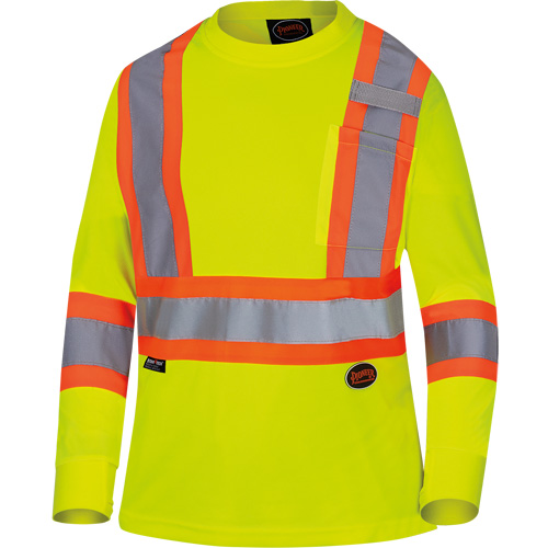 6969 Chandail de s&eacute;curit&eacute; &agrave; manches longues en il-de-perdrix pour femme, Polyester, T-petit, Jaune lime haute visibilit&eacute; Nuna Depot Inc.