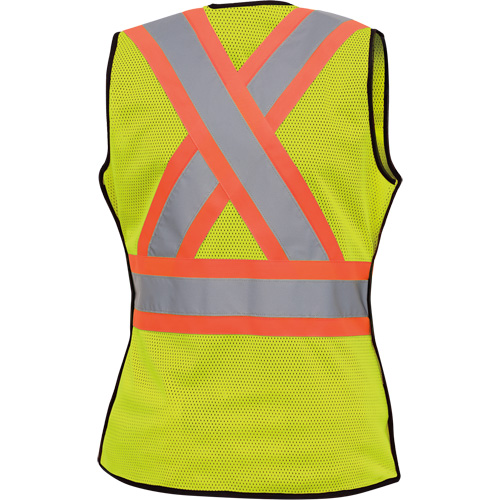 489 Women's High-Visibility Safety Tear-Away Vest, High Visibility Lime-Yellow, X-Small, Polyester Nuna Depot Inc.