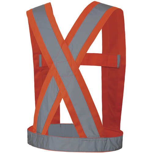 5491 High-Visibility 4" Wide Adjustable Safety Sash, Meets/Exceeds CSA Z96 Class 2 - Level 2, High Visibility Orange, Silver Reflective Colour, One Size Nuna Depot Inc.