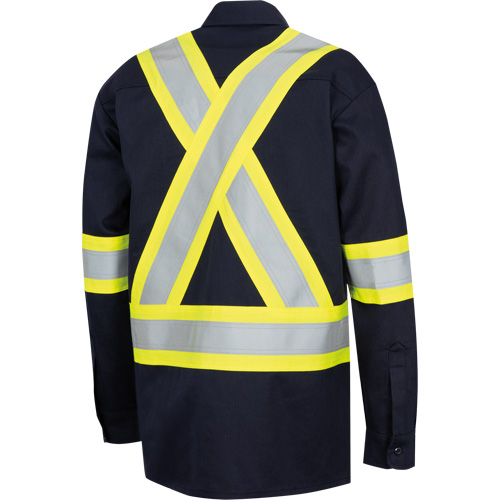 7742SF Chemise de s&eacute;curit&eacute; haute visibilit&eacute; r&eacute;sistant aux arcs &eacute;lectriques 88/12 FR-Tech, Petit, Bleu marin Nuna Depot Inc.