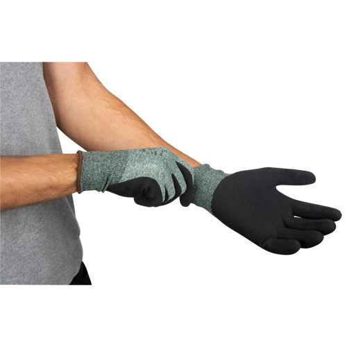 Eco-Friendly Crinkle Grip Coated Gloves, 7, Foam Latex Coating, 15 Gauge, Nylon/RPET Shell Nuna Depot Inc.