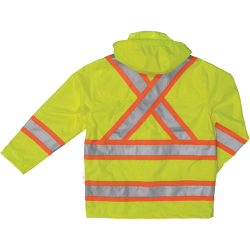 Manteau de s&eacute;curit&eacute; imperm&eacute;able en tissu ind&eacute;chirable Ripstop, Polyester, Petit, Jaune lime haute visibilit&eacute; Nuna Depot Inc.