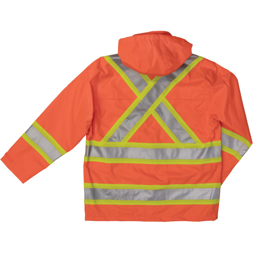 Manteau de s&eacute;curit&eacute; imperm&eacute;able en tissu ind&eacute;chirable Ripstop, Polyester, T-Grand, Orange haute visibilit&eacute; Nuna Depot Inc.