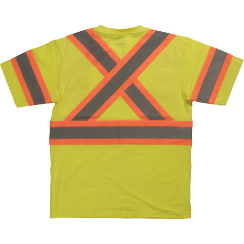 Chemise de s&eacute;curit&eacute; &agrave; manches courtes, Coton, T-petit, Jaune lime haute visibilit&eacute; Nuna Depot Inc.