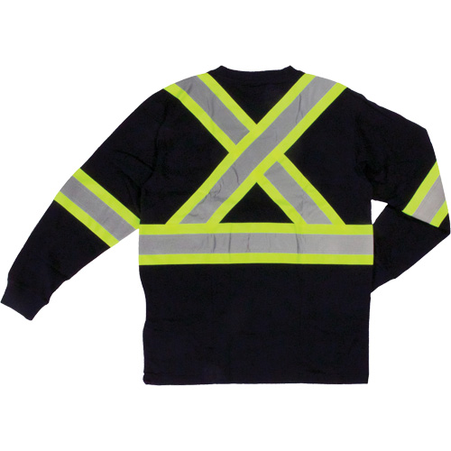 Long Sleeve Safety T-Shirt, Cotton, X-Small, Black Nuna Depot Inc.