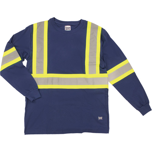 Long Sleeve Safety T-Shirt, Cotton, X-Small, Navy Blue Nuna Depot Inc.