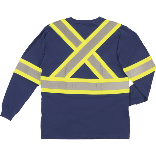 Long Sleeve Safety T-Shirt, Cotton, X-Small, Navy Blue Nuna Depot Inc.