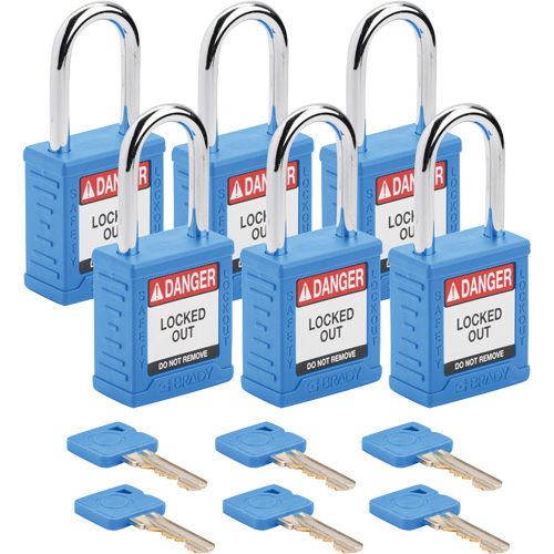 Velocity Lockout Padlocks, Blue, Keyed Alike, Nylon, 1-1/2" Width Nuna Depot Inc.