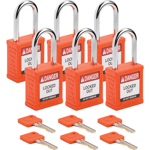 Velocity Lockout Padlocks, Orange, Keyed Different, Nylon, 1-1/2" Width Nuna Depot Inc.