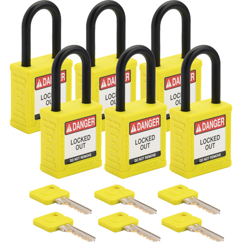 Cadenas de verrouillage Velocity, Jaune, Cl&eacute;s diff&eacute;rentes, Nylon, Largeur de 1-1/2" Nuna Depot Inc.
