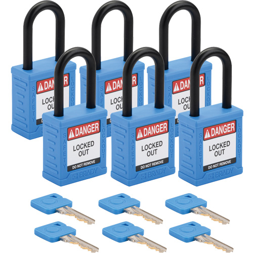 Velocity Lockout Padlocks, Blue, Keyed Different, Nylon, 1-1/2" Width Nuna Depot Inc.
