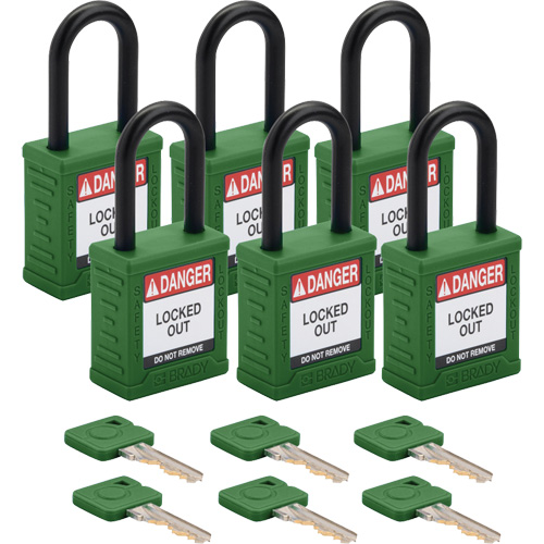 Velocity Lockout Padlocks, Green, Keyed Different, Nylon, 1-1/2" Width Nuna Depot Inc.