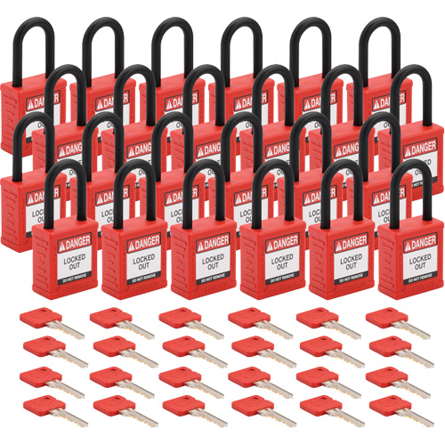 Velocity Lockout Padlocks, Red, Keyed Different, Nylon, 1-1/2" Width Nuna Depot Inc.