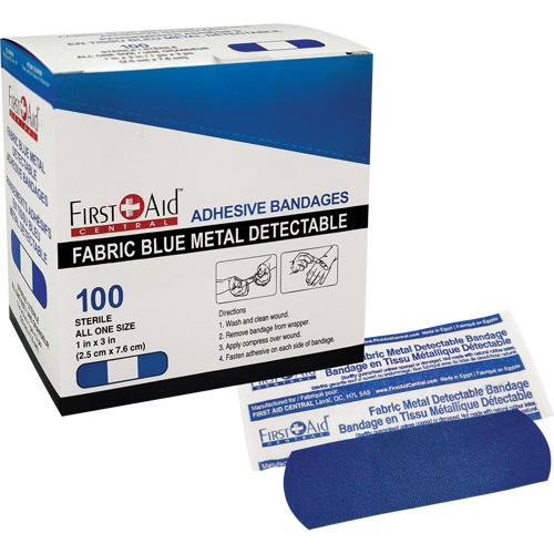 Bandages, Rectangular/Square, 3", Fabric Metal Detectable, Sterile Nuna Depot Inc.