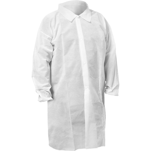 KleenGuard KGA10 Lab Coat, Medium, White Nuna Depot Inc.