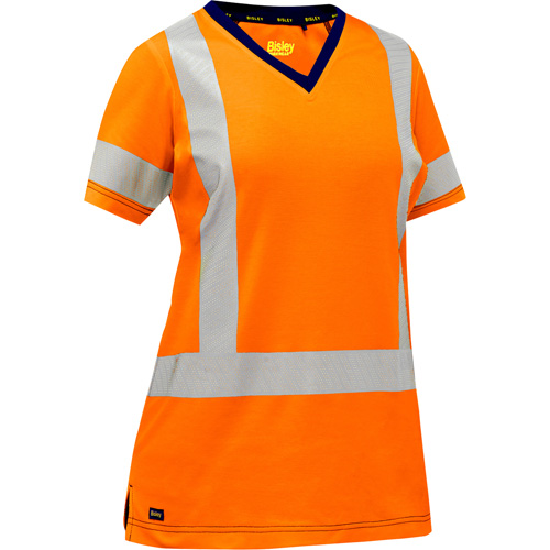 Chemise &agrave; manches courtes et X au dos Bisley pour femmes, Poly-coton, Petit, Orange haute visibilit&eacute; Nuna Depot Inc.