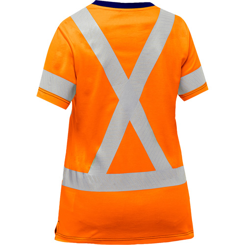 Chemise &agrave; manches courtes et X au dos Bisley pour femmes, Poly-coton, Petit, Orange haute visibilit&eacute; Nuna Depot Inc.