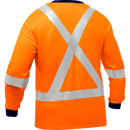 Bisley&reg; X-Back Long Sleeve Shirt, Poly-Cotton, Small, High Visibility Orange Nuna Depot Inc.