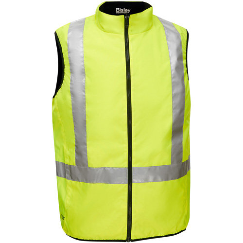 Veste bouffante r&eacute;versible avec X au dos Bisley, Jaune lime haute visibilit&eacute;, Petit, Polyester Nuna Depot Inc.