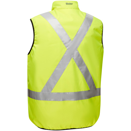 Veste bouffante r&eacute;versible avec X au dos Bisley, Jaune lime haute visibilit&eacute;, Petit, Polyester Nuna Depot Inc.