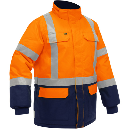 Bisley&reg; X-Back Extreme Cold Jacket with Navy Bottom, Polyester, High Visibility Orange, 2X-Large Nuna Depot Inc.