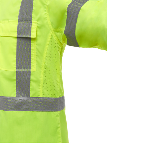 Chemise de travail &agrave; manches longues et X au dos Bisley avec X-Airflow, Poly-coton, Petit, Jaune lime haute visibilit&eacute; Nuna Depot Inc.